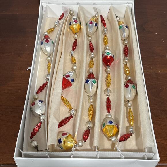 Vintage Christopher Radko Garland Red White Yellow Czech Republic - Picture 1 of 11